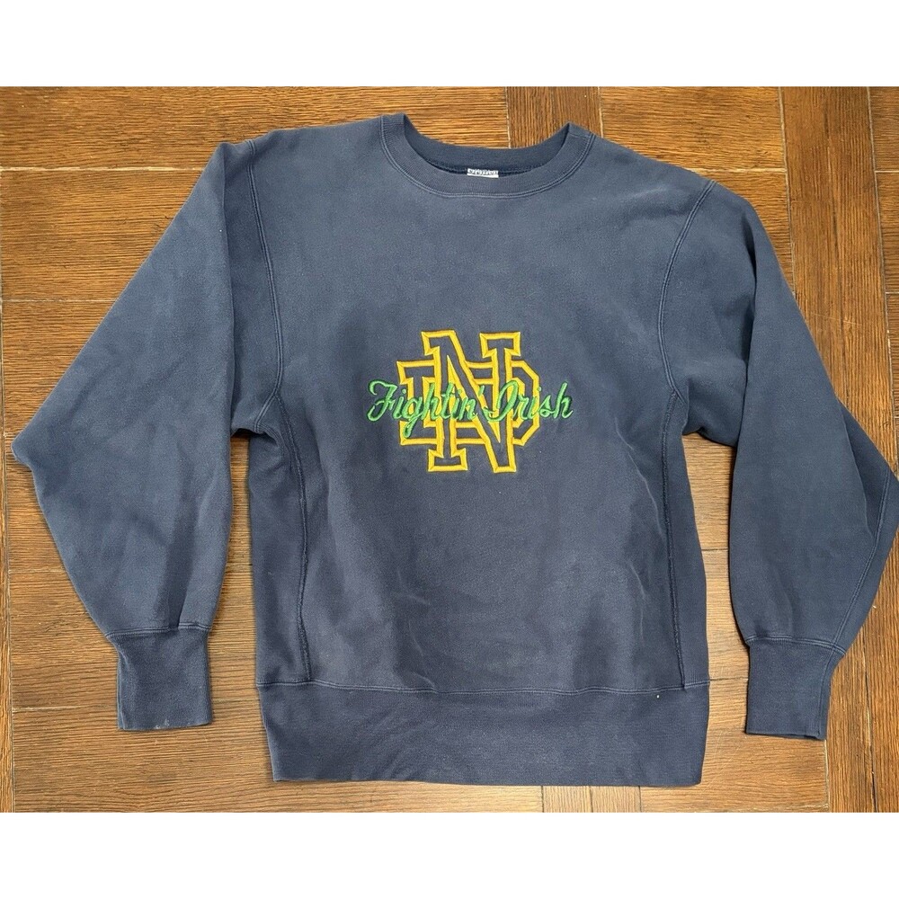 Vintage 90s Notre Dame Men’s Size XL Made In USA Champion Reverse Weave Crewneck